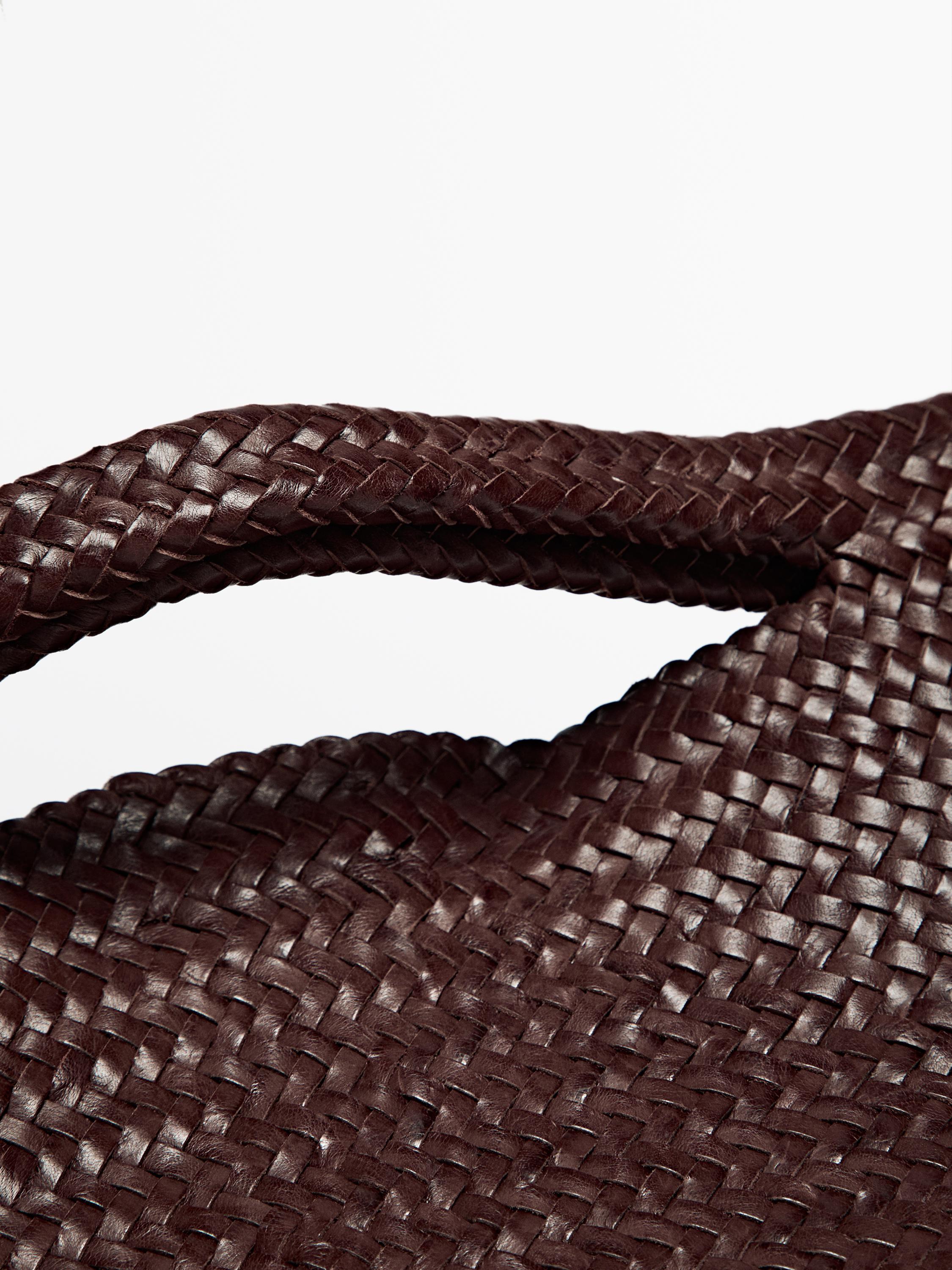 Medium woven nappa leather bag